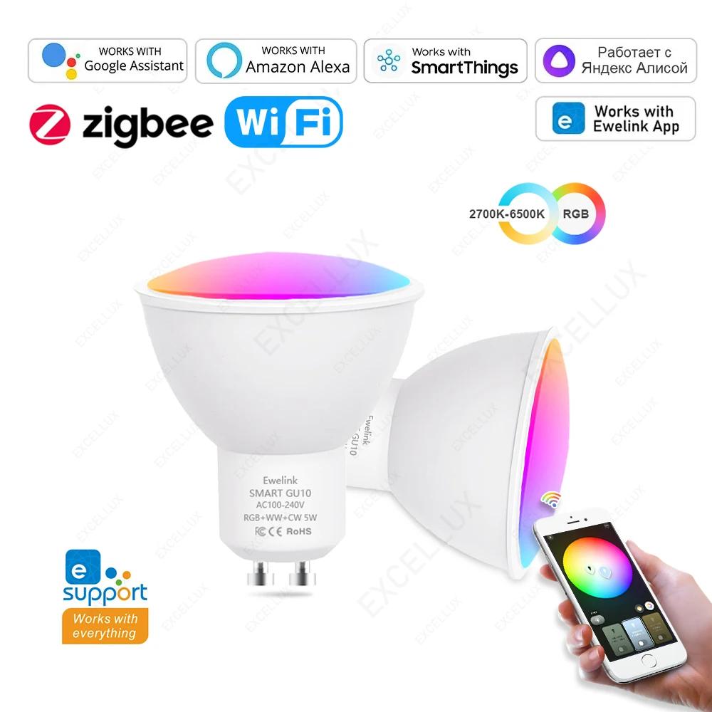 ZigBee  Ʈ LED , RGB W + C, 5W,   , EWelink , Ʈ Ʈ , ˷  ٸ ۵, GU10
